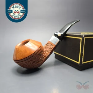 Mastro de Paja Ciocco Gigante 0C 1 Sun Partially Rusticated Bulldog w/ Silver Estate Briar Pipe, Unsmoked