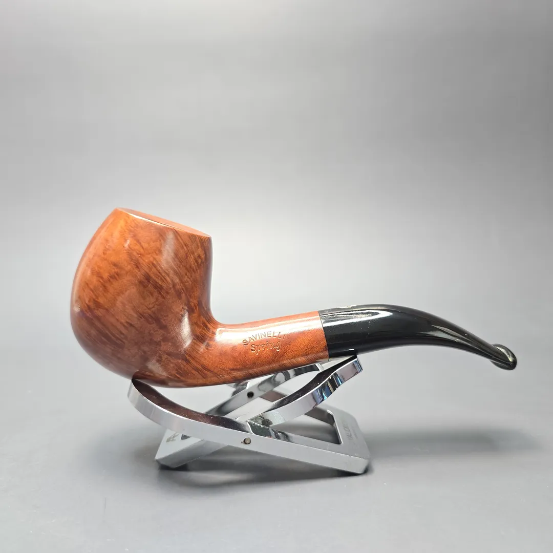 Savinelli Spring 677 KS Smooth Bent Billiard (6mm) (Unsmoked Estate) - Image 2
