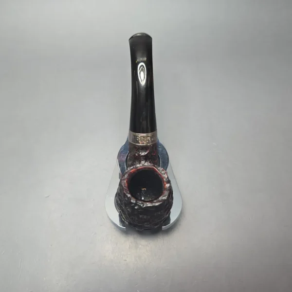 Peterson Cobble 221 Rusticated and Sandblasted Bent Billiard with Silver (New) - Image 9