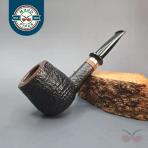 Neerup Classic 2 Partially Sandblasted Brandy w/ Brass Estate Briar Pipe, Danish Estates