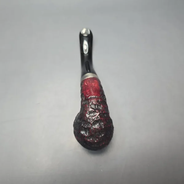 Peterson Cobble 221 Rusticated and Sandblasted Bent Billiard with Silver (New) - Image 8