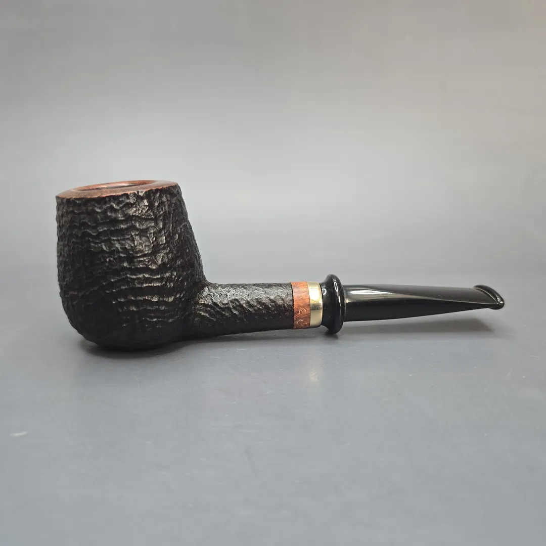 Neerup Classic 2 Partially Sandblasted Brandy w/ Brass Estate Briar Pipe, Danish Estates - Image 2