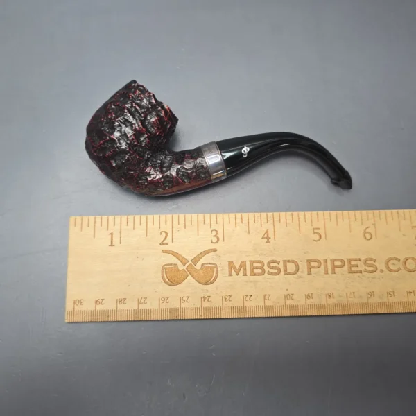 Peterson Cobble 221 Rusticated and Sandblasted Bent Billiard with Silver (New) - Image 12