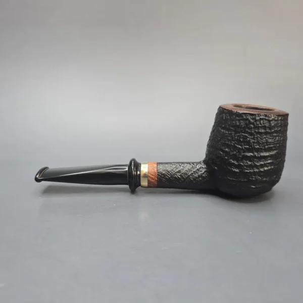 Neerup Classic 2 Partially Sandblasted Brandy w/ Brass Estate Briar Pipe, Danish Estates - Image 4