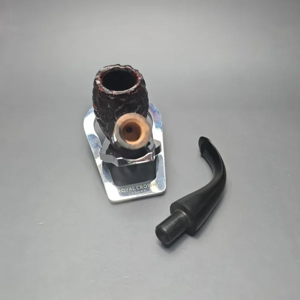 Peterson Cobble 221 Rusticated and Sandblasted Bent Billiard with Silver (New) - Image 14