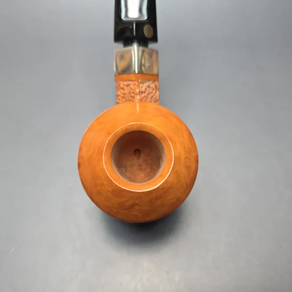 Mastro de Paja Ciocco Gigante 0C 1 Sun Partially Rusticated Bulldog w/ Silver Estate Briar Pipe, Unsmoked - Image 9