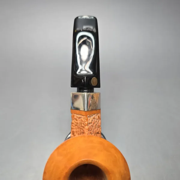 Mastro de Paja Ciocco Gigante 0C 1 Sun Partially Rusticated Bulldog w/ Silver Estate Briar Pipe, Unsmoked - Image 6