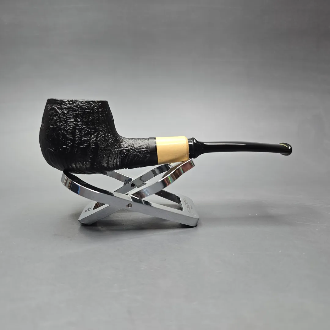 MBSD Briars By Piero Vitale Vintage Sandblasted Author w/ Boxwood, Briar Pipe, New - Image 2
