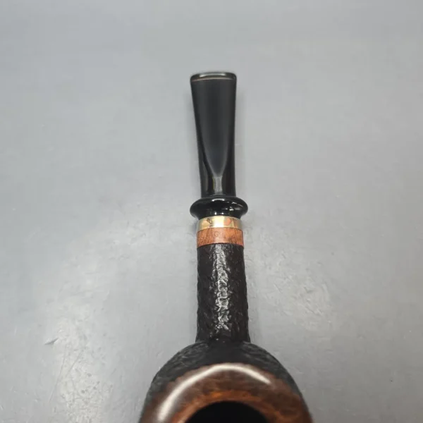 Neerup Classic 2 Partially Sandblasted Brandy w/ Brass Estate Briar Pipe, Danish Estates - Image 8