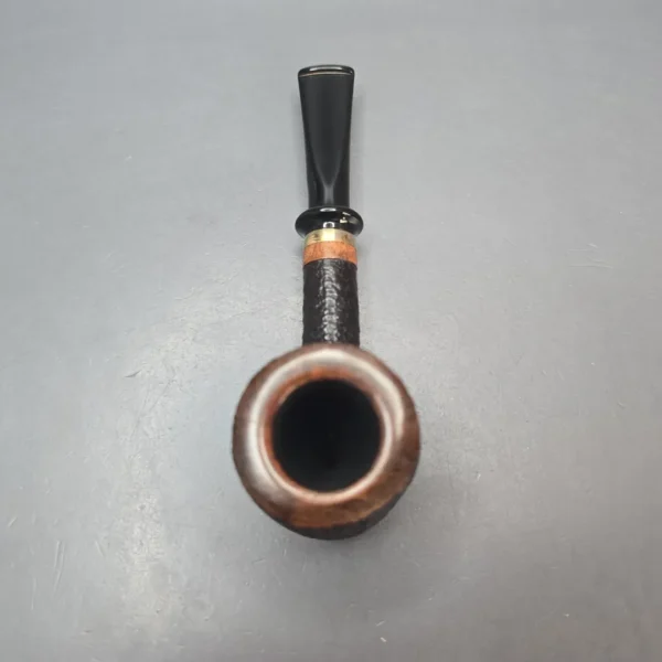 Neerup Classic 2 Partially Sandblasted Brandy w/ Brass Estate Briar Pipe, Danish Estates - Image 9
