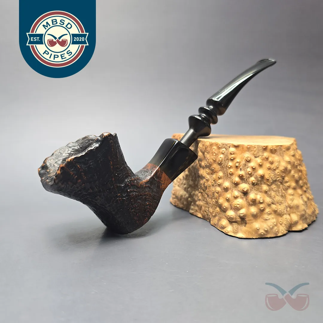 Ben Wade (Preben Holm) Danish Hand Model 100 Sandblasted Freehand Sitter Estate Briar Pipe, Danish Estates