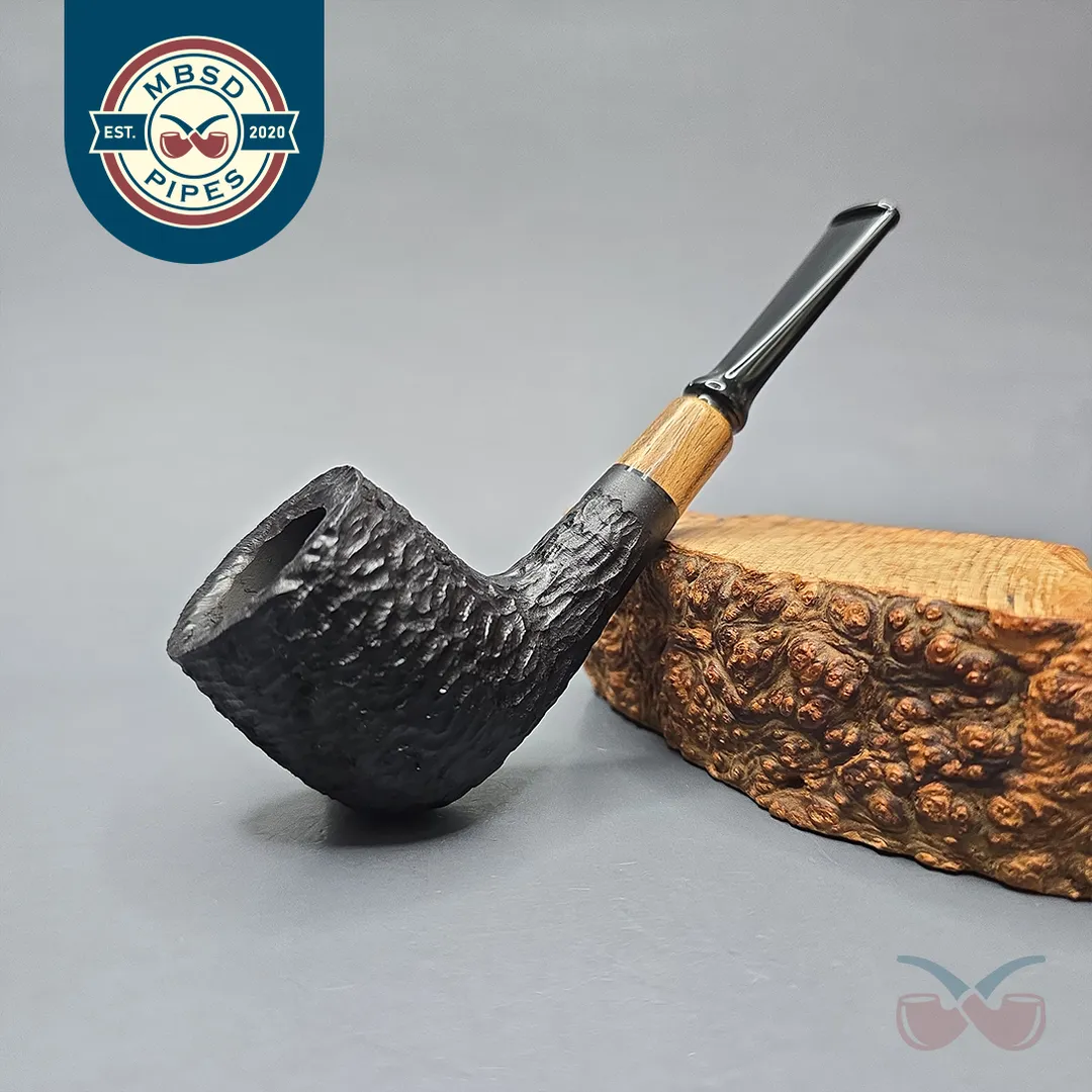 MBSD Briars by Piero Vitale Black Rusticated Billiard with Olivewood (New)