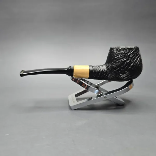 MBSD Briars By Piero Vitale Vintage Sandblasted Author w/ Boxwood, Briar Pipe, New - Image 4