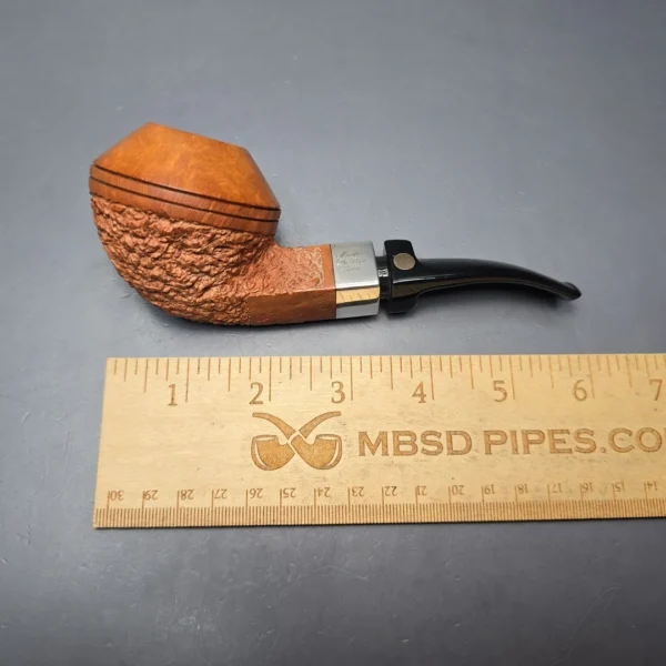 Mastro de Paja Ciocco Gigante 0C 1 Sun Partially Rusticated Bulldog w/ Silver Estate Briar Pipe, Unsmoked - Image 12