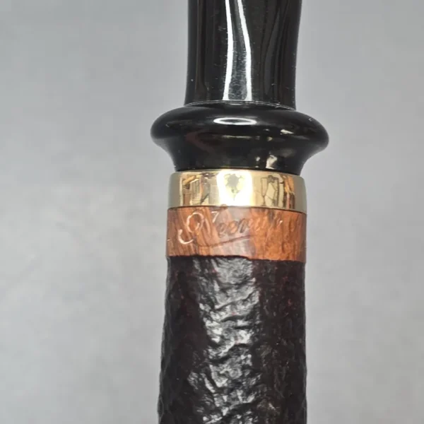 Neerup Classic 2 Partially Sandblasted Brandy w/ Brass Estate Briar Pipe, Danish Estates - Image 11
