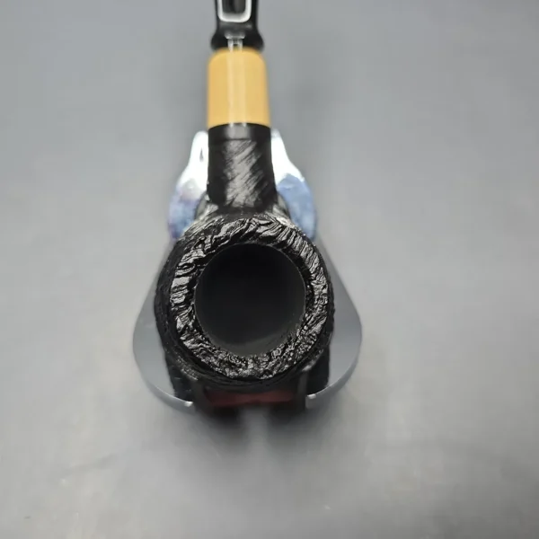 MBSD Briars By Piero Vitale Vintage Sandblasted Author w/ Boxwood, Briar Pipe, New - Image 7