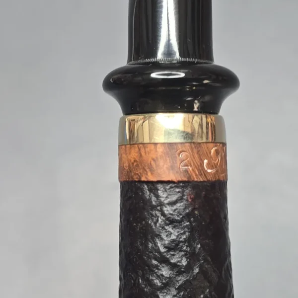 Neerup Classic 2 Partially Sandblasted Brandy w/ Brass Estate Briar Pipe, Danish Estates - Image 14