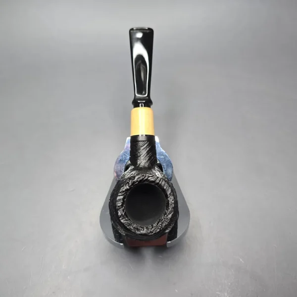 MBSD Briars By Piero Vitale Vintage Sandblasted Author w/ Boxwood, Briar Pipe, New - Image 9