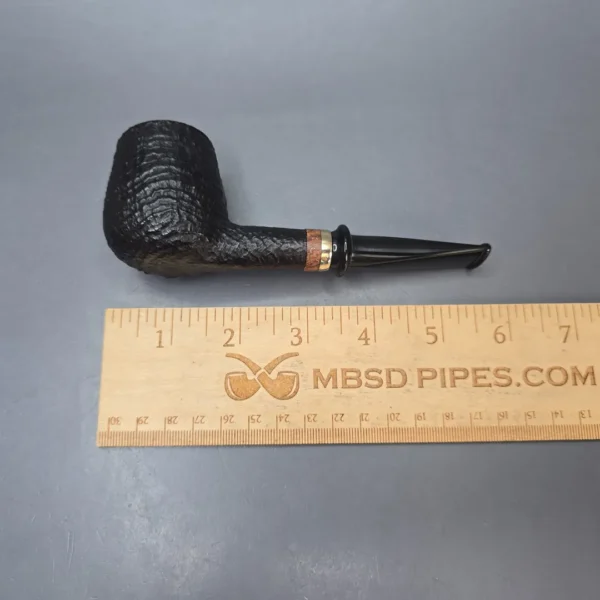 Neerup Classic 2 Partially Sandblasted Brandy w/ Brass Estate Briar Pipe, Danish Estates - Image 15