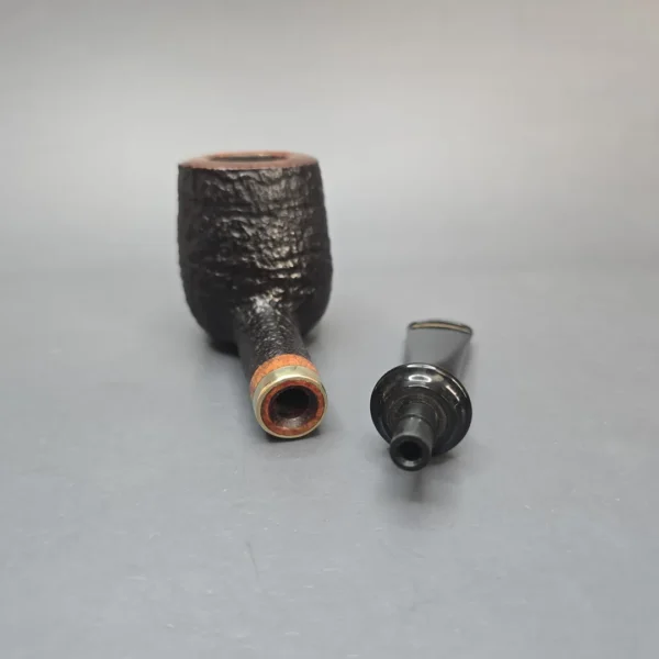 Neerup Classic 2 Partially Sandblasted Brandy w/ Brass Estate Briar Pipe, Danish Estates - Image 17