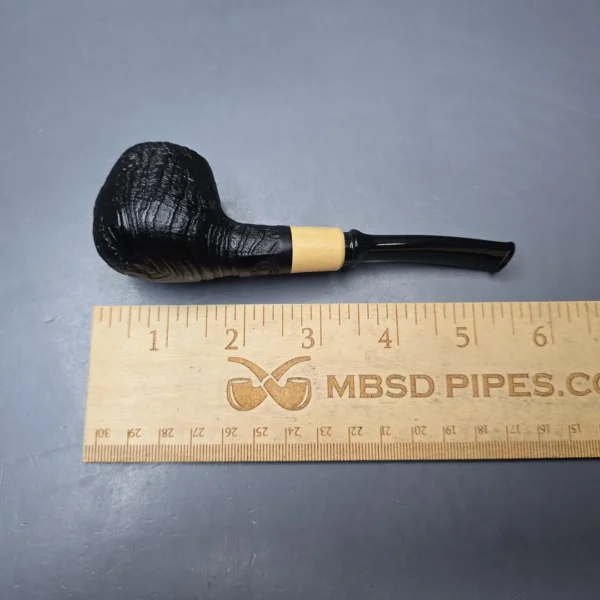MBSD Briars By Piero Vitale Vintage Sandblasted Author w/ Boxwood, Briar Pipe, New - Image 12