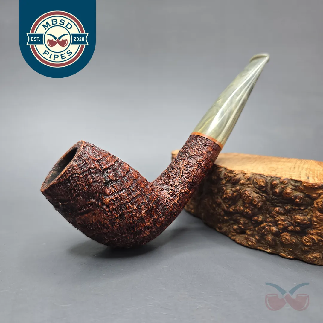 Pete Prevost 2005 Sandblasted Egg w/ Bakelite Estate Briar Pipe, American Estates