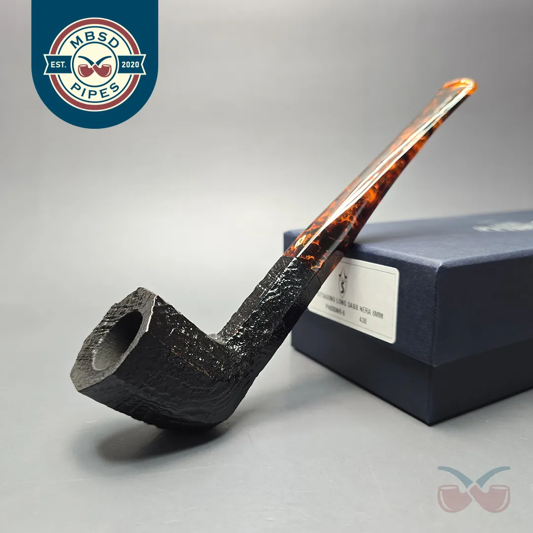Savinelli Ottagono Long II Sandblasted Panel Dublin Briar Pipe, New, 6mm