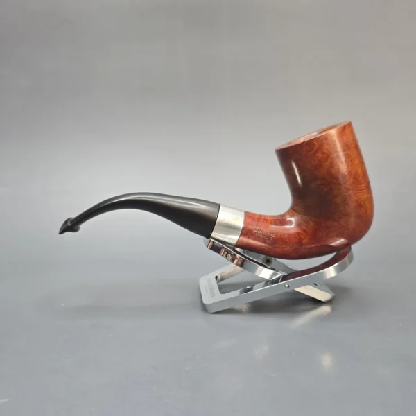 Peterson (1998) Sherlock Holmes Rathbone Smooth Bent Billiard with Silver (Estate) - Image 4