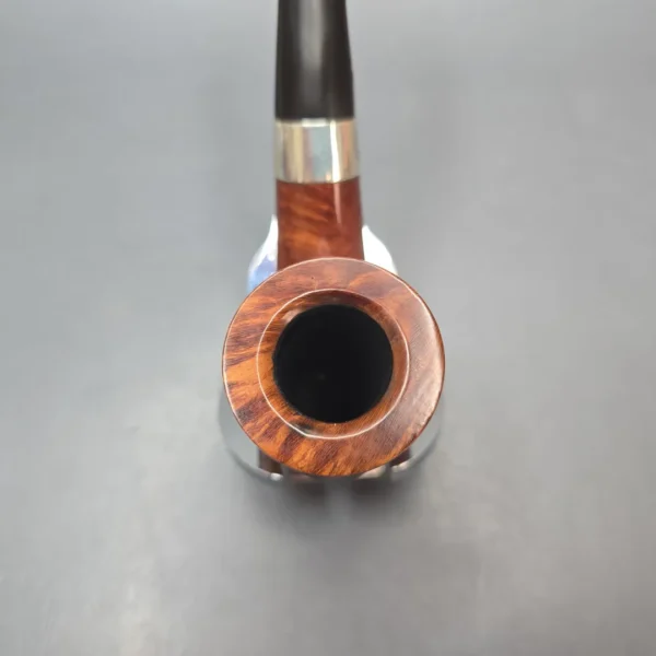 Peterson (1998) Sherlock Holmes Rathbone Smooth Bent Billiard with Silver (Estate) - Image 7