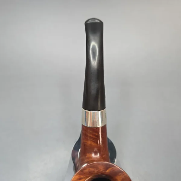 Peterson (1998) Sherlock Holmes Rathbone Smooth Bent Billiard with Silver (Estate) - Image 8