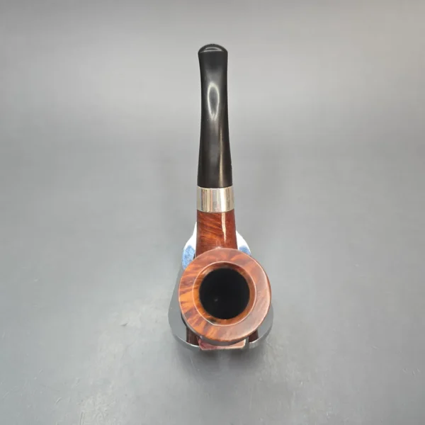 Peterson (1998) Sherlock Holmes Rathbone Smooth Bent Billiard with Silver (Estate) - Image 9