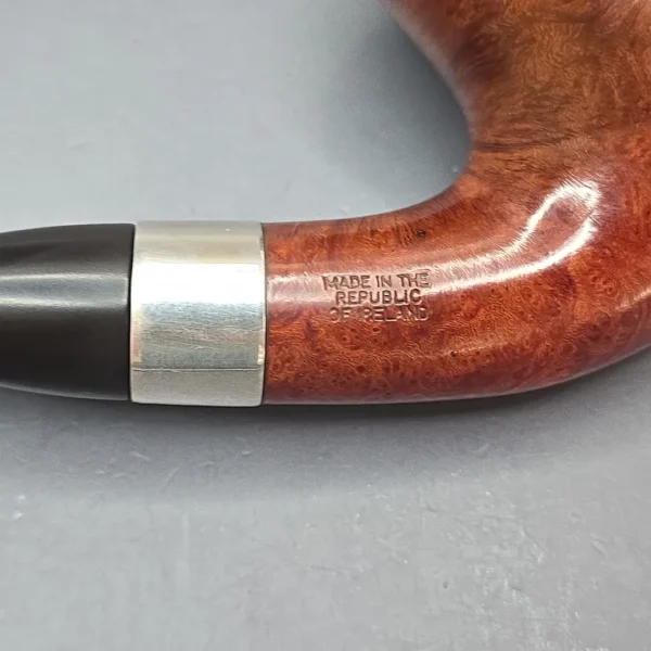Peterson (1998) Sherlock Holmes Rathbone Smooth Bent Billiard with Silver (Estate) - Image 12