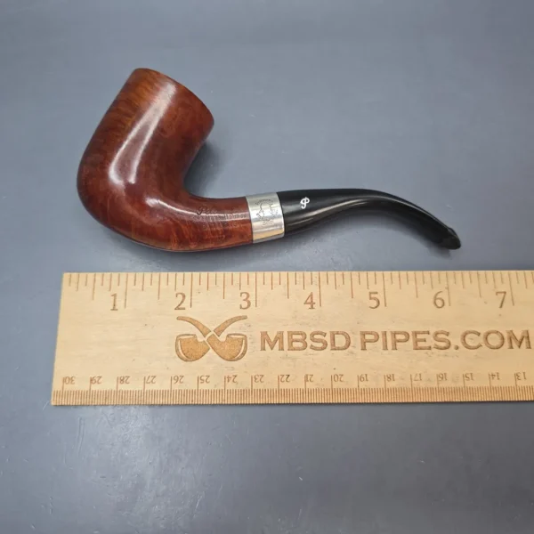 Peterson (1998) Sherlock Holmes Rathbone Smooth Bent Billiard with Silver (Estate) - Image 13