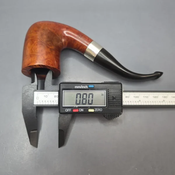 Peterson (1998) Sherlock Holmes Rathbone Smooth Bent Billiard with Silver (Estate) - Image 14