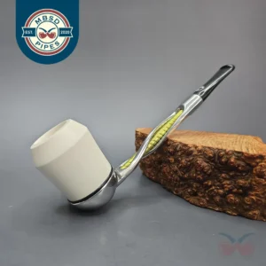 Falcon Shillelagh Green w/ MBSD Meerschaum Rhodesian Block Meerschaum Bowl Pipe, New