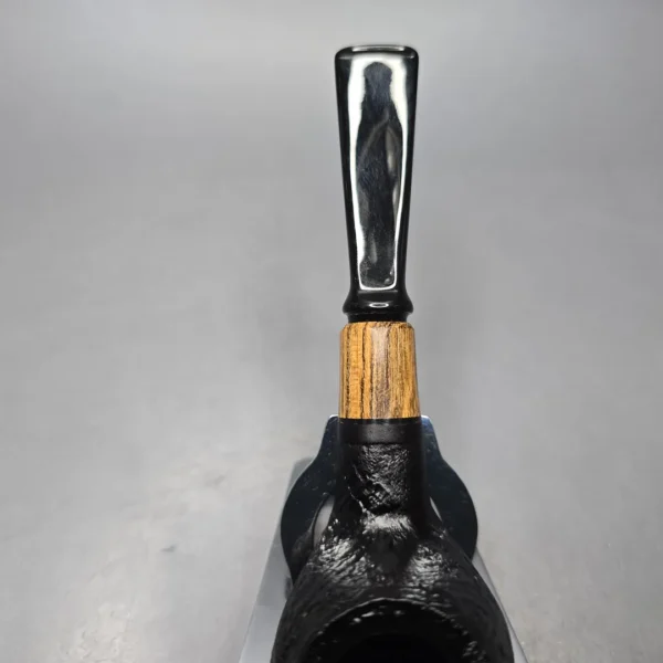 MBSD Briars By Piero Vitale Black Sandblasted Author w/ Olivewood, Briar Pipe, New - Image 8