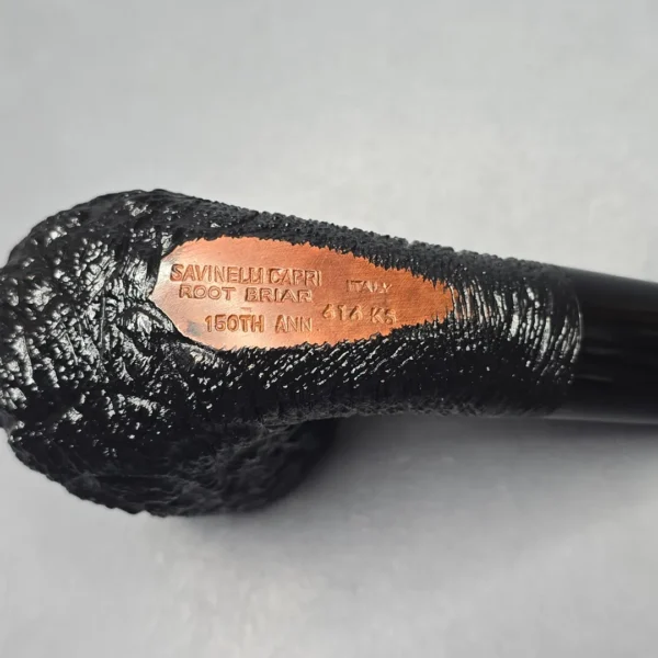 Savinelli 150th Anniversary Capri Root Briar 616 KS Rusticated Bent Billiard Briar Pipe, New - Image 10