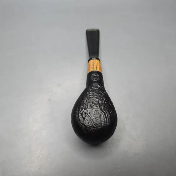 MBSD Briars By Piero Vitale Black Sandblasted Author w/ Olivewood, Briar Pipe, New - Image 10