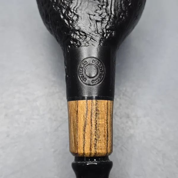 MBSD Briars By Piero Vitale Black Sandblasted Author w/ Olivewood, Briar Pipe, New - Image 11
