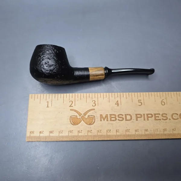 MBSD Briars By Piero Vitale Black Sandblasted Author w/ Olivewood, Briar Pipe, New - Image 12