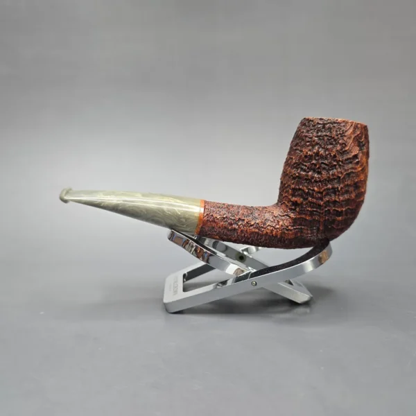 Pete Prevost 2005 Sandblasted Egg w/ Bakelite Estate Briar Pipe, American Estates - Image 4