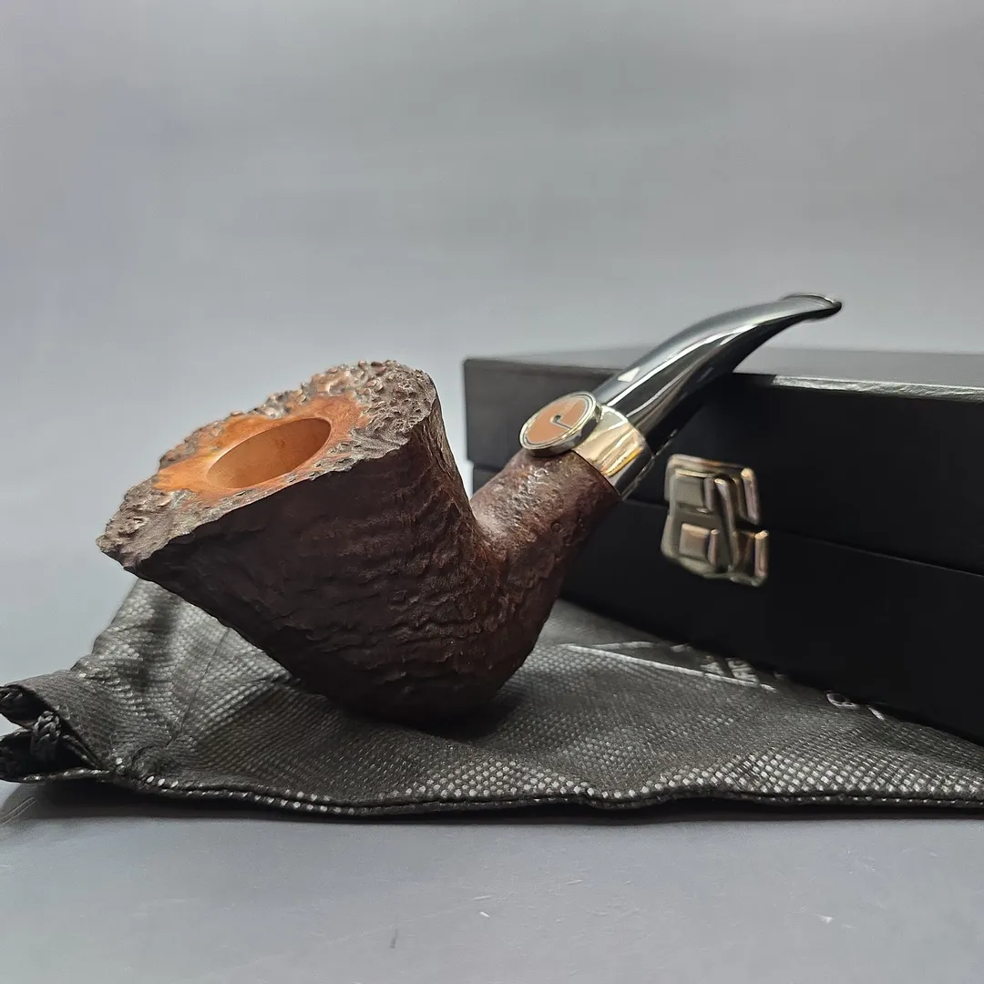 Bonfiglioli 2014 CORPS Sandblasted Hawkbill w/ Silver Estate Briar Pipe, Unsmoked - Image 2