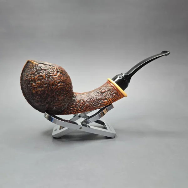 MBSD Briars Modern Masters 2 Sandblasted Blowfish w/ Boxwood Handmade Briar Pipe, New - Image 3
