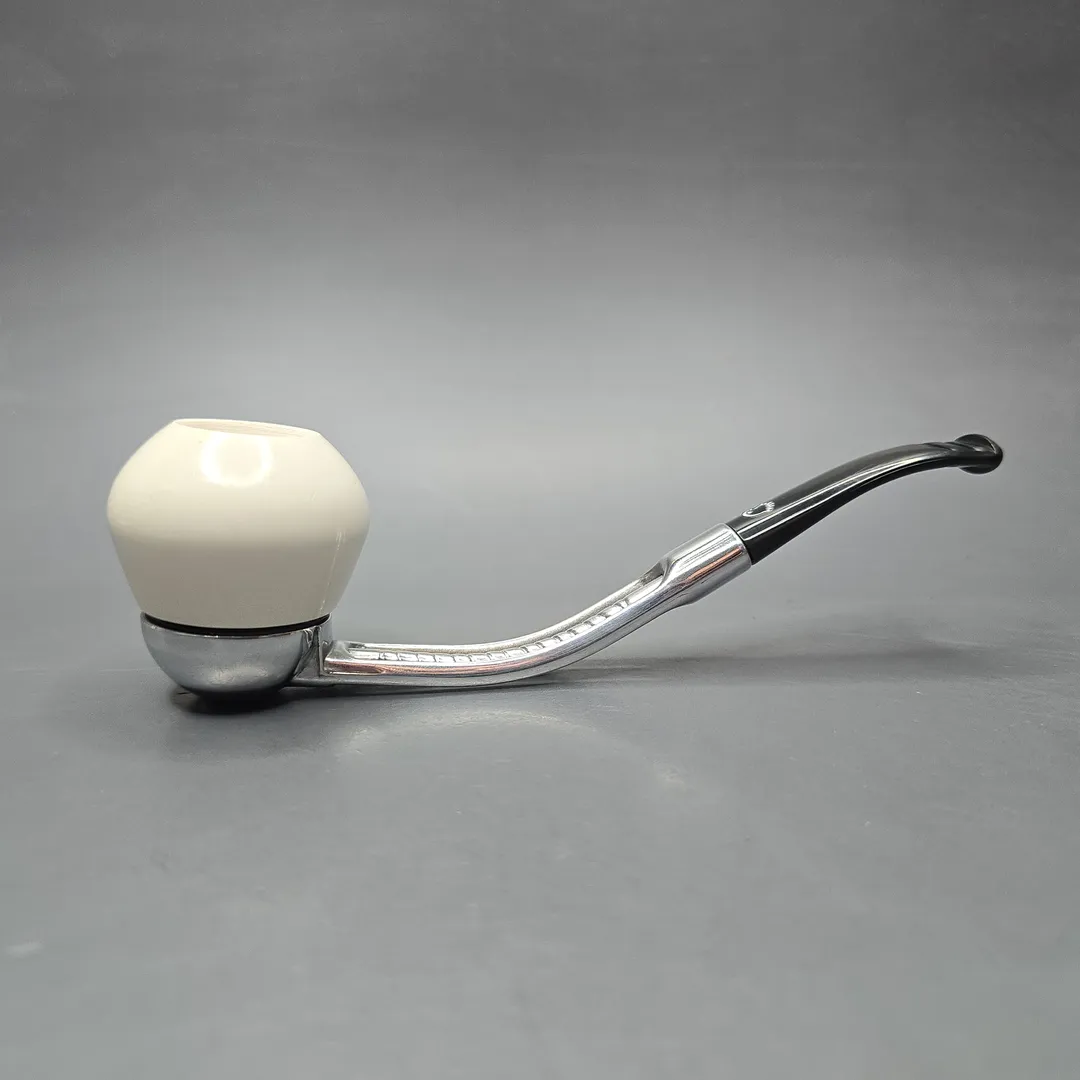 Falcon Bent Multipurpose w/ MBSD Meerschaum Rhodesian Block Meerschaum Bowl Pipe, New - Image 2