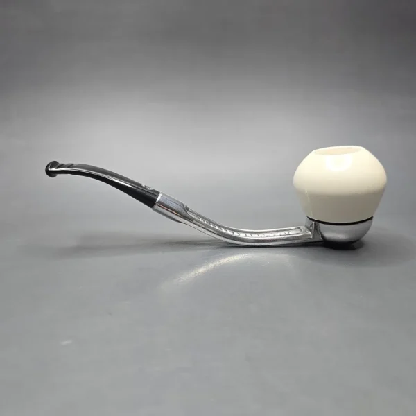 Falcon Bent Multipurpose w/ MBSD Meerschaum Rhodesian Block Meerschaum Bowl Pipe, New - Image 4