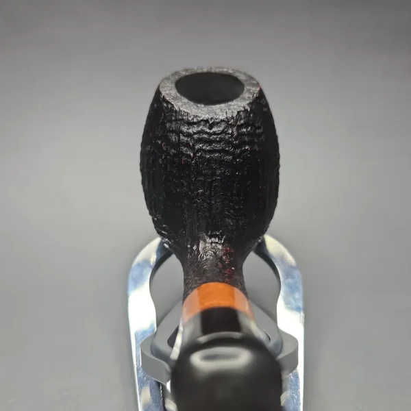 WO Larsen Straight Grain Large Sandblasted Egg Estate Briar Pipe, Danish Estates - Image 6