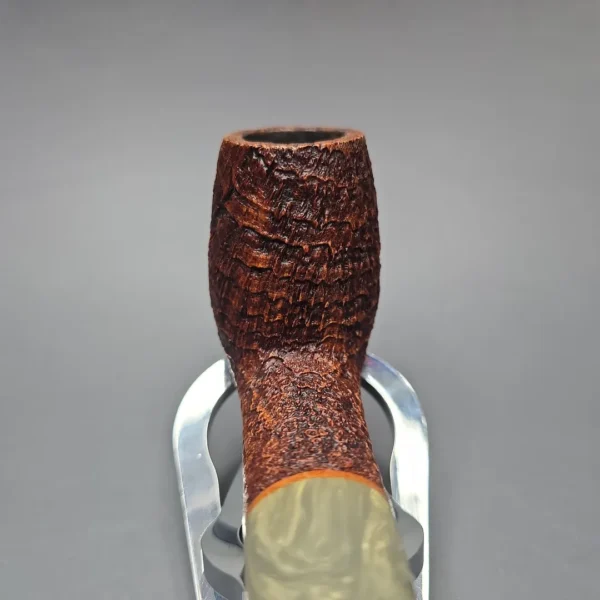 Pete Prevost 2005 Sandblasted Egg w/ Bakelite Estate Briar Pipe, American Estates - Image 6