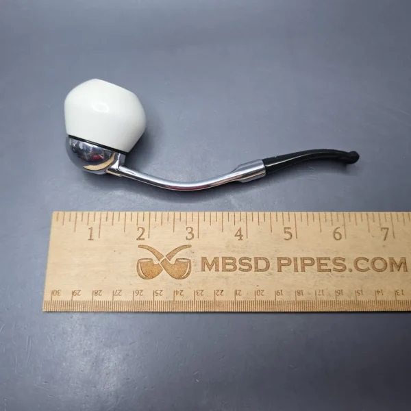 Falcon Bent Multipurpose w/ MBSD Meerschaum Rhodesian Block Meerschaum Bowl Pipe, New - Image 11
