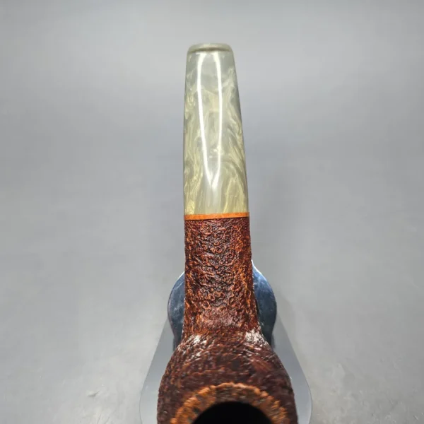 Pete Prevost 2005 Sandblasted Egg w/ Bakelite Estate Briar Pipe, American Estates - Image 8