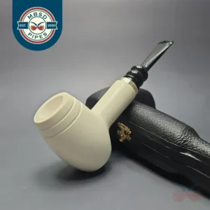 MBSD Meerschaum Silver Smooth "Hammer" Poker Reverse Calabash Block Meerschaum Pipe, New
